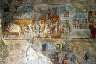 Wandmalerei in einer Kirche in Mystras