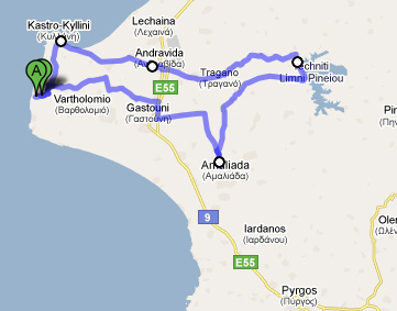 Karte Tour Kyllini Andravida Amaliada