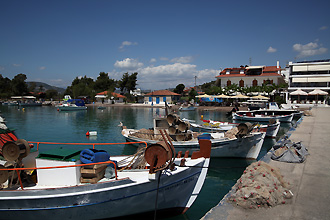 Vivari Argolis Boote in der Bucht