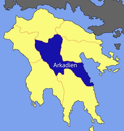 Arkaien auf Karte Peloponnes