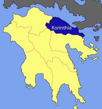Korinthia auf Karte Peloponnes