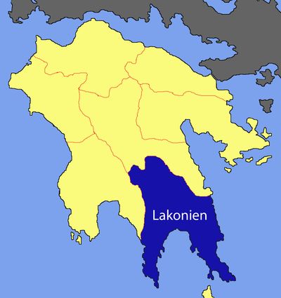 Lakonien auf Karte Peloponnes