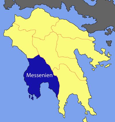 Messenien auf Karte Peloponnes